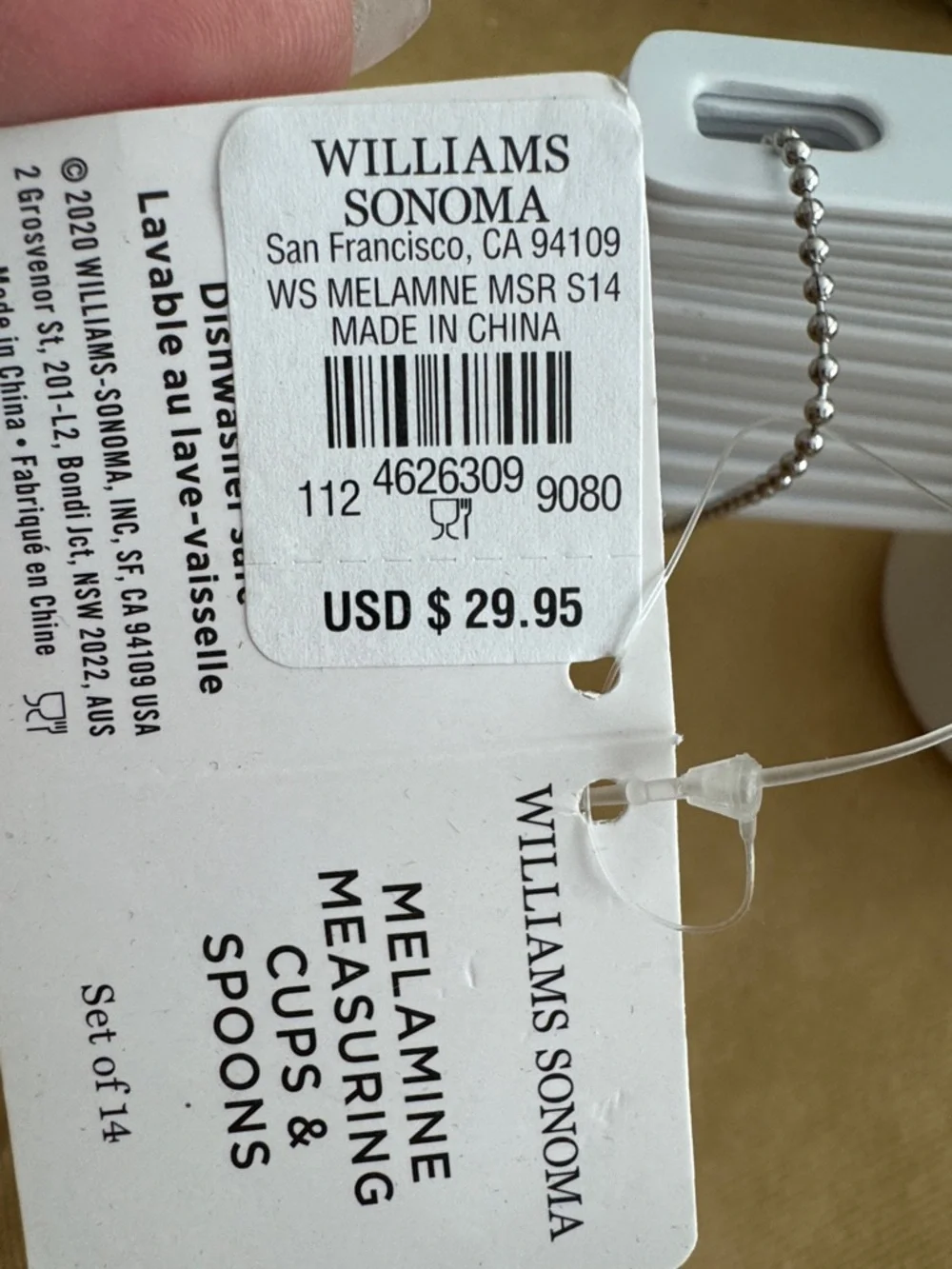 Williams Sonoma White Melamine Nesting Measuring Cups & Spoons Set